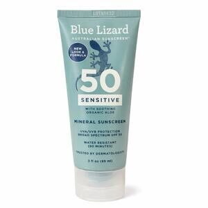 Blue Lizard Sensitive Mineral Sunscreen With Aloe 50spf Water Resistant